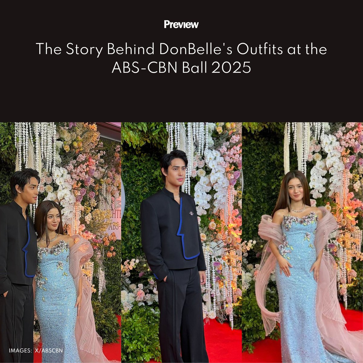 previewph's tweet photo. For #ABSCBNBall2025, #DonBelle or #DonnyPangilinan and #BelleMariano put their own artistic spin on the theme “Spring Floral.” Read more: https://t.co/HsIn9tdMlN https://t.co/E1F3EjI8Js