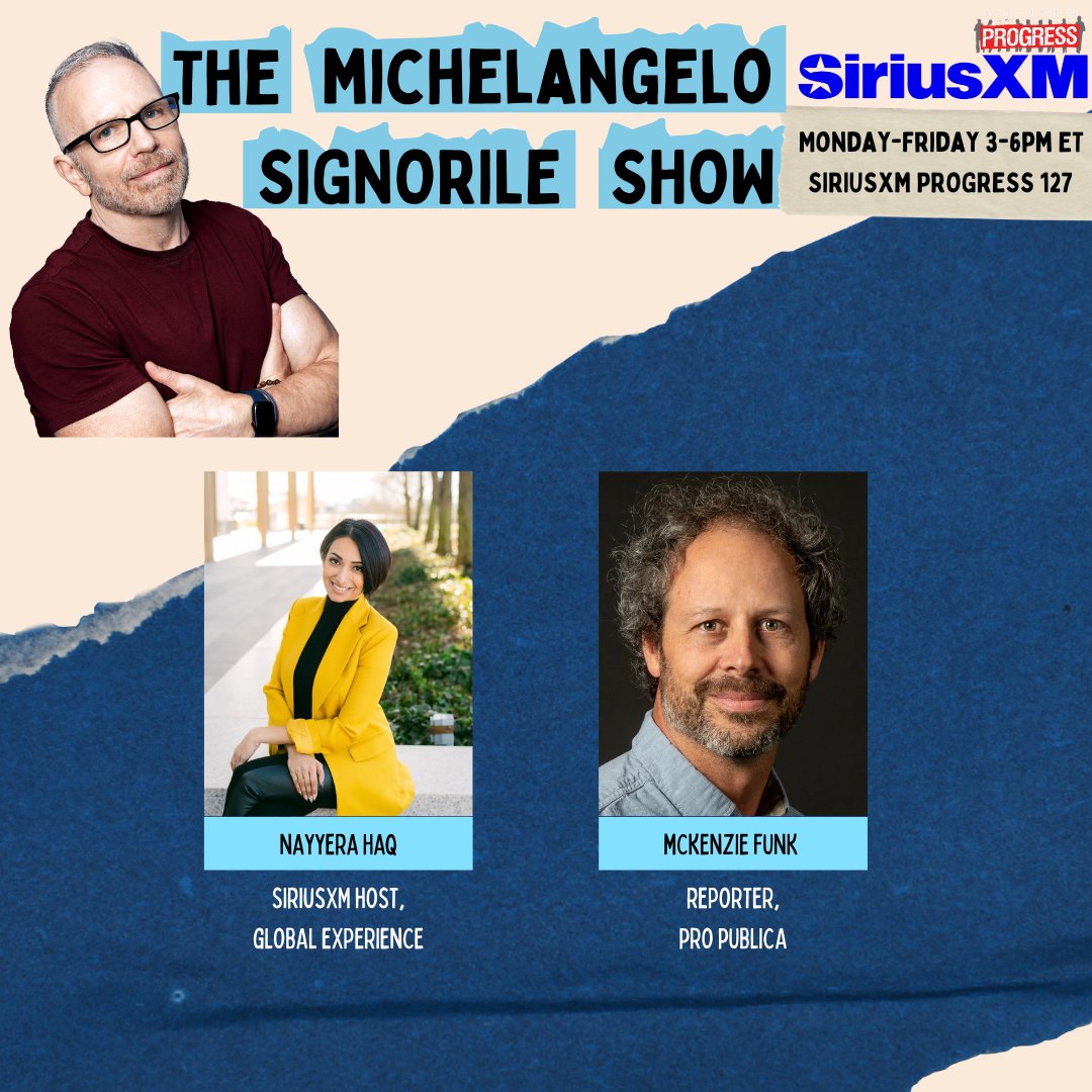 SiriusXMProg.bsky.social (@siriusxmprog) on Twitter photo ‼️On Today's <a href="/MSignorile/">MSignorile@bsky.social</a> Show‼️
<a href="/nayyeroar/">Nayyera</a>
<a href="/McKenzieFunk/">McKenzie Funk</a> of <a href="/propublica/">ProPublica</a>
Listen Here🔊🔊 sxm.app.link/Progress
Join the Conversation ☎️866-997-4748 ☎️ ‼️On Today's <a href="/MSignorile/">MSignorile@bsky.social</a> Show‼️
<a href="/nayyeroar/">Nayyera</a>
<a href="/McKenzieFunk/">McKenzie Funk</a> of <a href="/propublica/">ProPublica</a>
Listen Here🔊🔊 sxm.app.link/Progress
Join the Conversation ☎️866-997-4748 ☎️