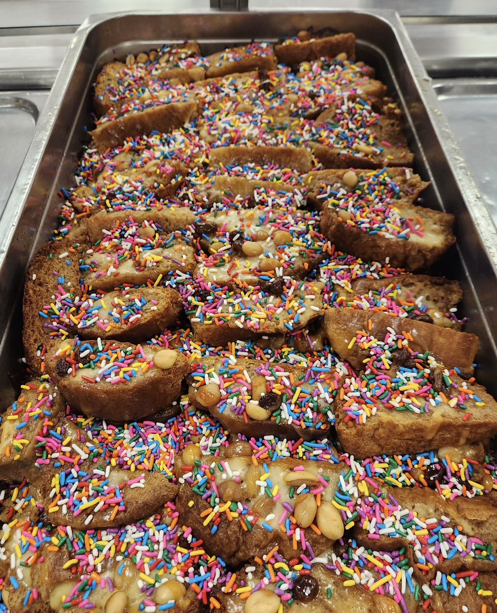 Capirotada at lunch? Yes, please! 
Our own recipe prepared with lots of love and fits school lunch regulations! 📝
Served today at all campuses! 
#NourishingExcellence
