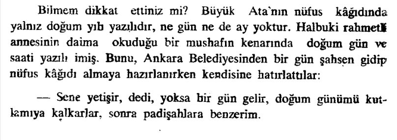 "doğum günümü kutlamaya kalkarlar sonra padişahlara benzerim" 

radikal cumhuriyetçiliğe sahip birisi