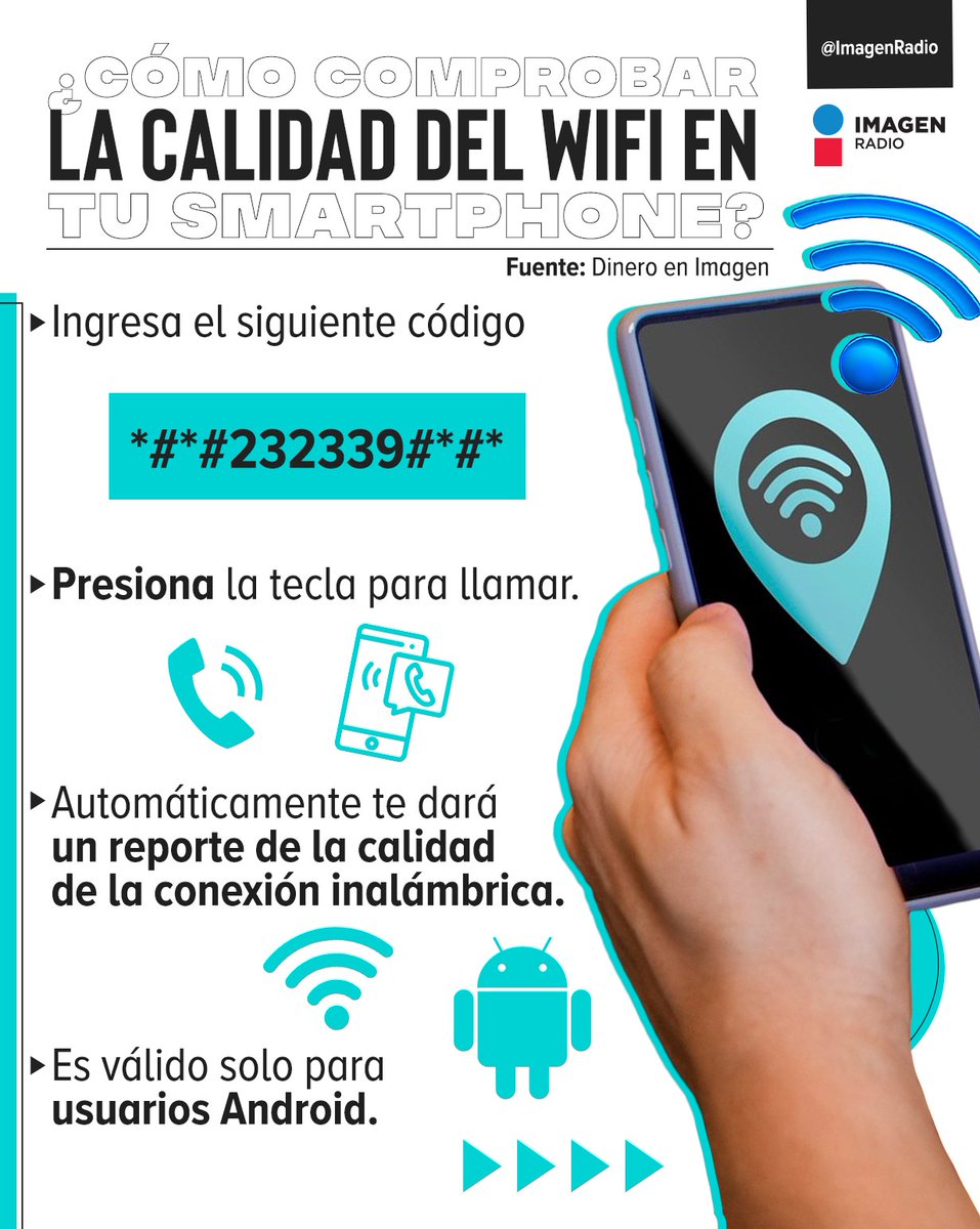Imagen_Mx's tweet photo. ¿Te gustaría saber la calidad de tu Wifi? Aquí te mostramos 📲 🛜
#ImagenRadio #RedWifi https://t.co/8CFdpg4RMO