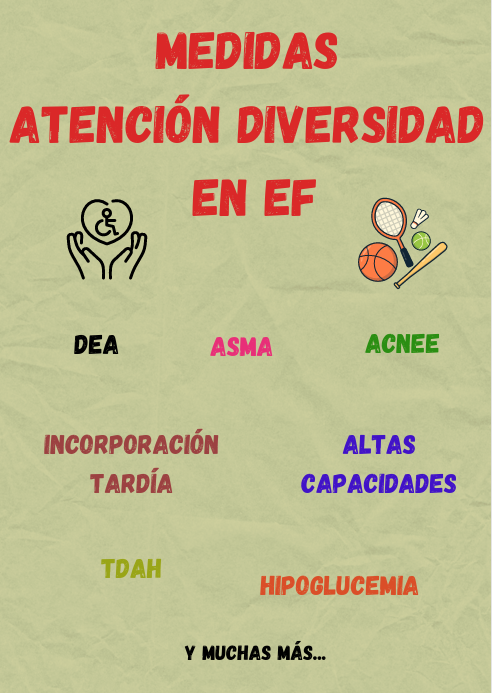 Davidgarciaef's tweet image. Medidas ATENCIÓN A LA DIVERSIDAD para alumnos en clases de EF en Primaria. Para tus clases y para la oposición: qué hacer con alumnos con discapacidad, con asma, incorporación tardía al sistema educativo, exentos de tus clases por lesión, diabéticos, etc…
bibliosport.com/producto/medid…