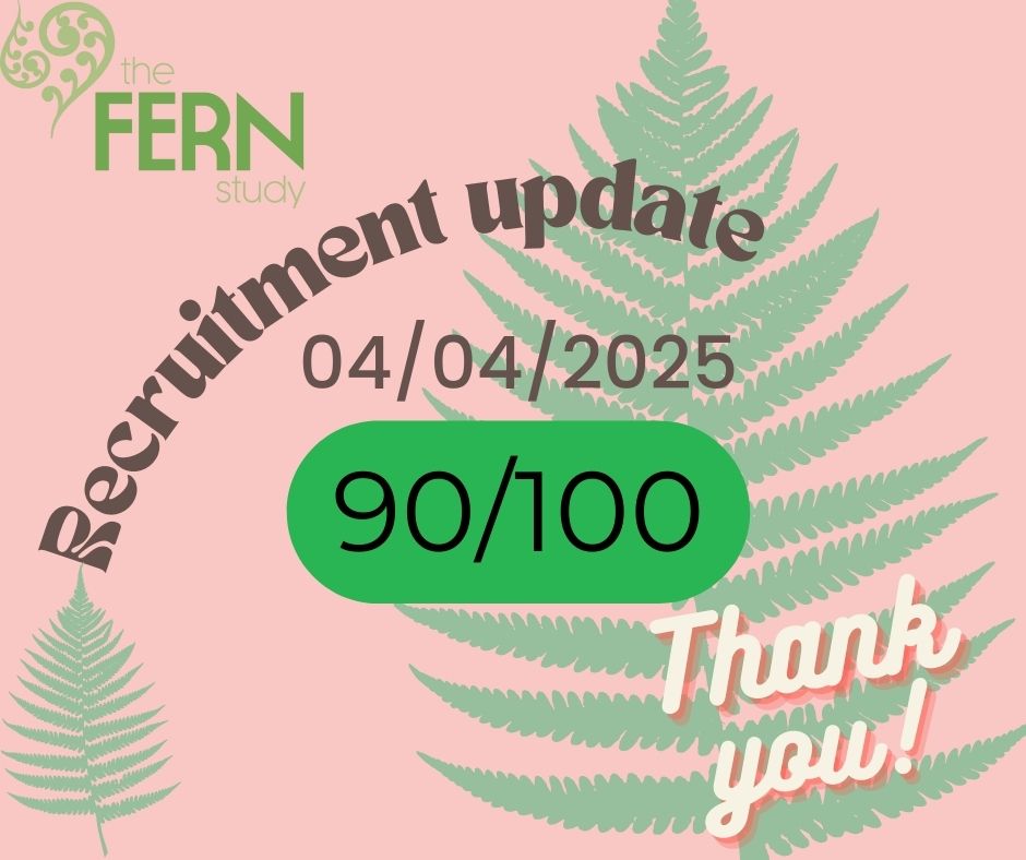 fern1study's tweet image. Thank you all sites and participants for supporting #FERNStudy WP1. Another 3 participants recruited 🙏@SGH_MatResearch @UCL_IfWH @GSTTnhs 😀WP1 Total=90 recruited (Target=100)🙏 @ProfAsmaKhalil @SmritiPrasad5 @OdaiYaghi91 @LiverpoolWomens @NIHRResearch @TwinsTrust #sFGR #MCtwins
