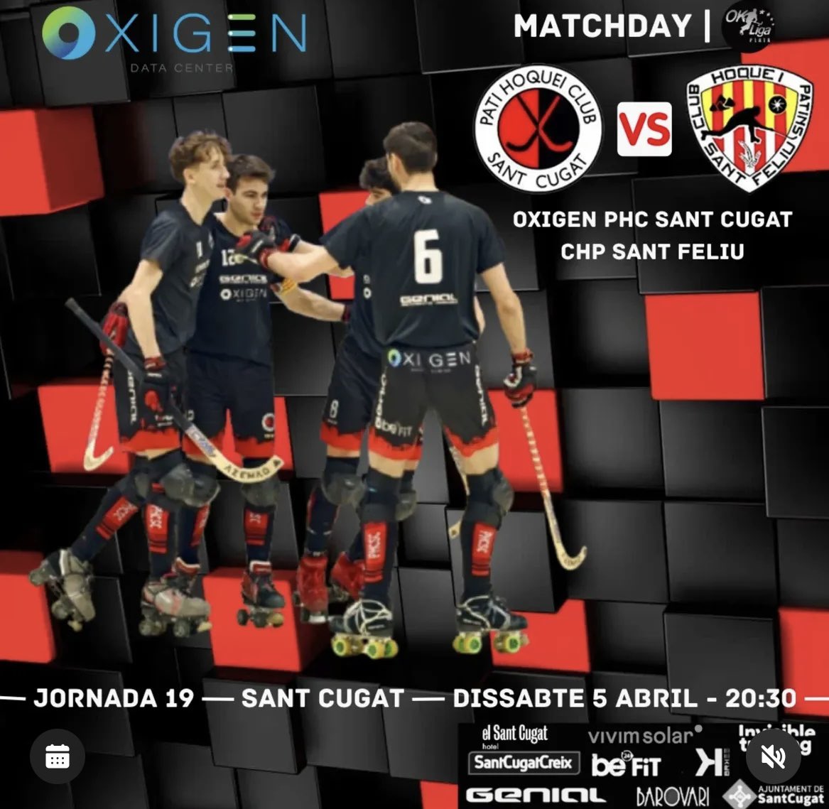 Demà Sant Cugat té una cita al PAV2 a les 20:30h per assegurar pràcticament la permanència del primer equip masculí a l’OK Lliga plata. Fem del pavelló una pista inexpugnable. Vine de roig i negre i anima com mai. <a href="/cugatmedia/">Cugat Mèdia</a> <a href="/totsantcugat/">TOT Sant Cugat</a> <a href="/josepmvalles/">Josep Maria Vallès</a> #okplata #hoquei