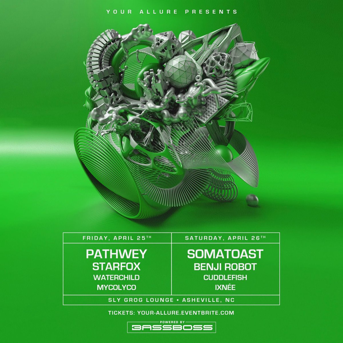 benjirobotmusic's tweet image. ASHEVILLE UPDATE: Ott. is unable to perform that weekend due to injury (wishing him a smooth recovery). The show goes on — Pathwey joins Friday, Somatoast steps in Saturday. I’m still live on 4/26 at Sly Grog Lounge. See you in the signal.