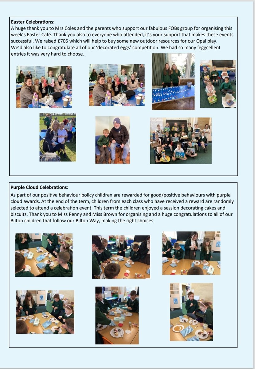 The last newsletter of the spring term, have a lovely Easter break 🐣 🐰