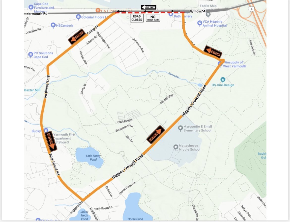 ATTENTION - Willow Street detour to begin Monday April 7th