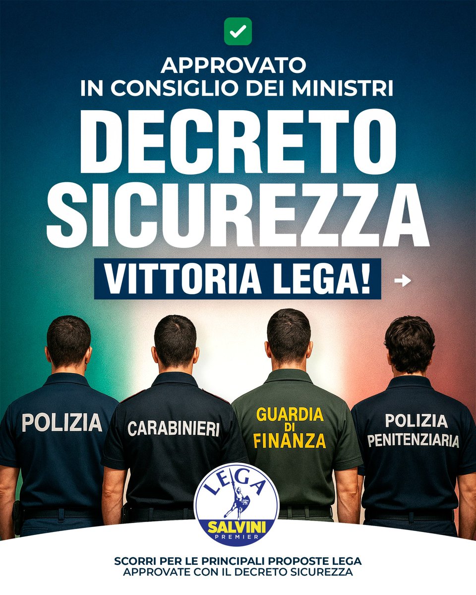 Più poteri e tutele a donne e uomini delle forze dell’ordine, norma anti-Salis per sgomberare più rapidamente le case occupate, borseggiatrici in carcere anche se sono in gravidanza. Sono solo alcune delle misure fortemente volute dalla Lega e inserite nel decreto Sicurezza