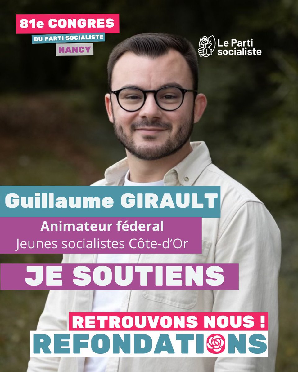 Pour le 81ᵉ congrès du <a href="/partisocialiste/">Parti socialiste</a>, je soutiendrai <a href="/Refondations1/">Refondations</a> avec <a href="/NicolasMayerNMR/">Nicolas Mayer-Rossignol</a> !

Notre parti doit affirmer un cap clair, rester fidèle à ses valeurs et rassembler toutes celles et ceux qui les partagent.

En avant !