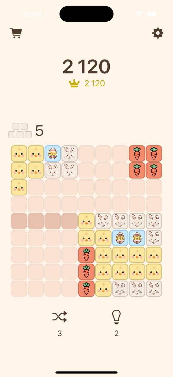 Inncoder_'s tweet image. Working on a Easter theme for BlockSwipePuzzle!
Still playing with colors and icons. What do you think of the Easter palette so far? 👇
#buildinpublic #SwiftUI #MobileGame