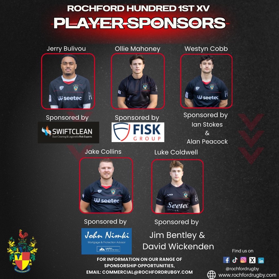 RochfordRugby's tweet photo. 🔥 Rochford Hundred 1st XV – Team Announcement! 🔥
#rochfordrugbyclub #rochford1stxv #UpTheHundred #RugbyFamily #uptheroch #getamongstit #mensrugby #rugbyunion #grassrootsrugby #Rochford #Essex #essexrugby #rochfordrugby #SupportLocal #bringthenoise #backtheboys https://t.co/0135tJjqre