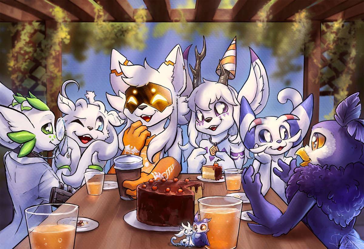 Commission for Sol. That was fun to draw so many characters together! 💙