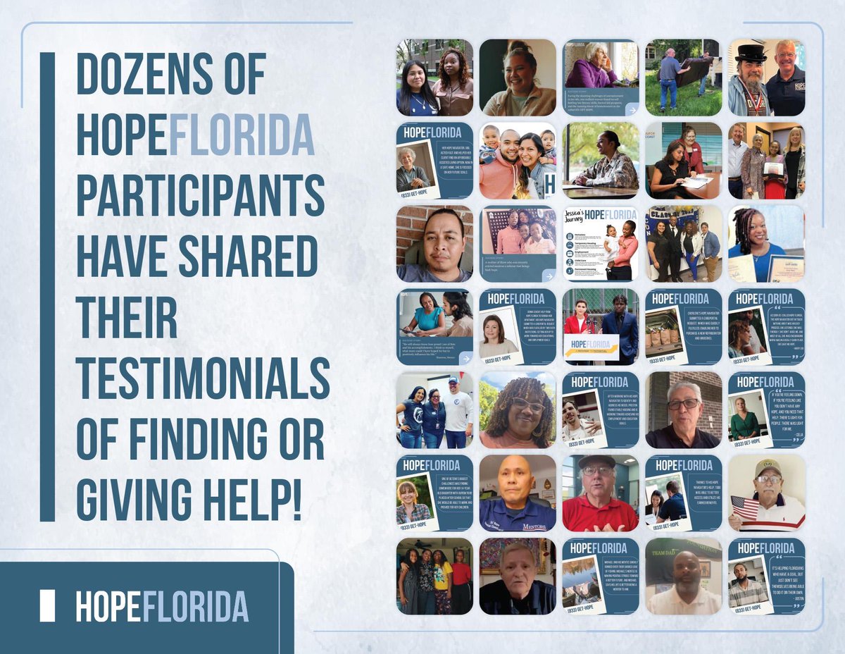 HopeFlorida's tweet image. Scroll through our feed to read and see the testimonials of people who have found hope and help through Hope Florida.