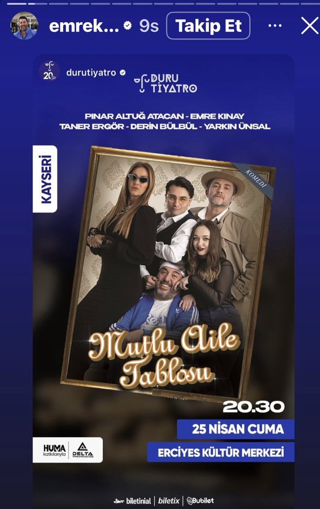 ⭕️ Emre Kınay, Gökhan Ünver’in sahnesini iptal ettiğini açıklamıştı. Peki Kınay’ın Kayseri’deki tiyatrosu oynanacak mı?