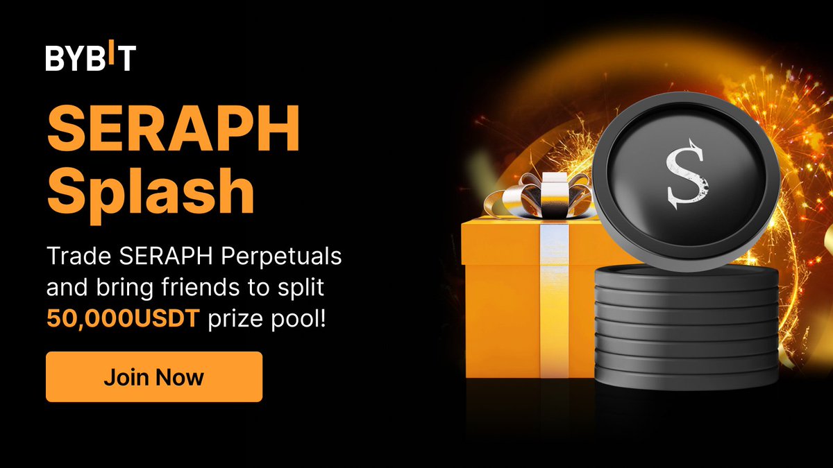 🚀 $SERAPH Splash: Grab Your Share of the 50,000 USDT Prize Pool! Win Up to 1,000 USDT!

Period: Apr 4, 10AM – Apr 11, 10AM UTC

Join event: i.bybit.com/2abDIoVC
Learn more: i.bybit.com/18YGabiX

#TheCryptoArk #SERAPHSplash