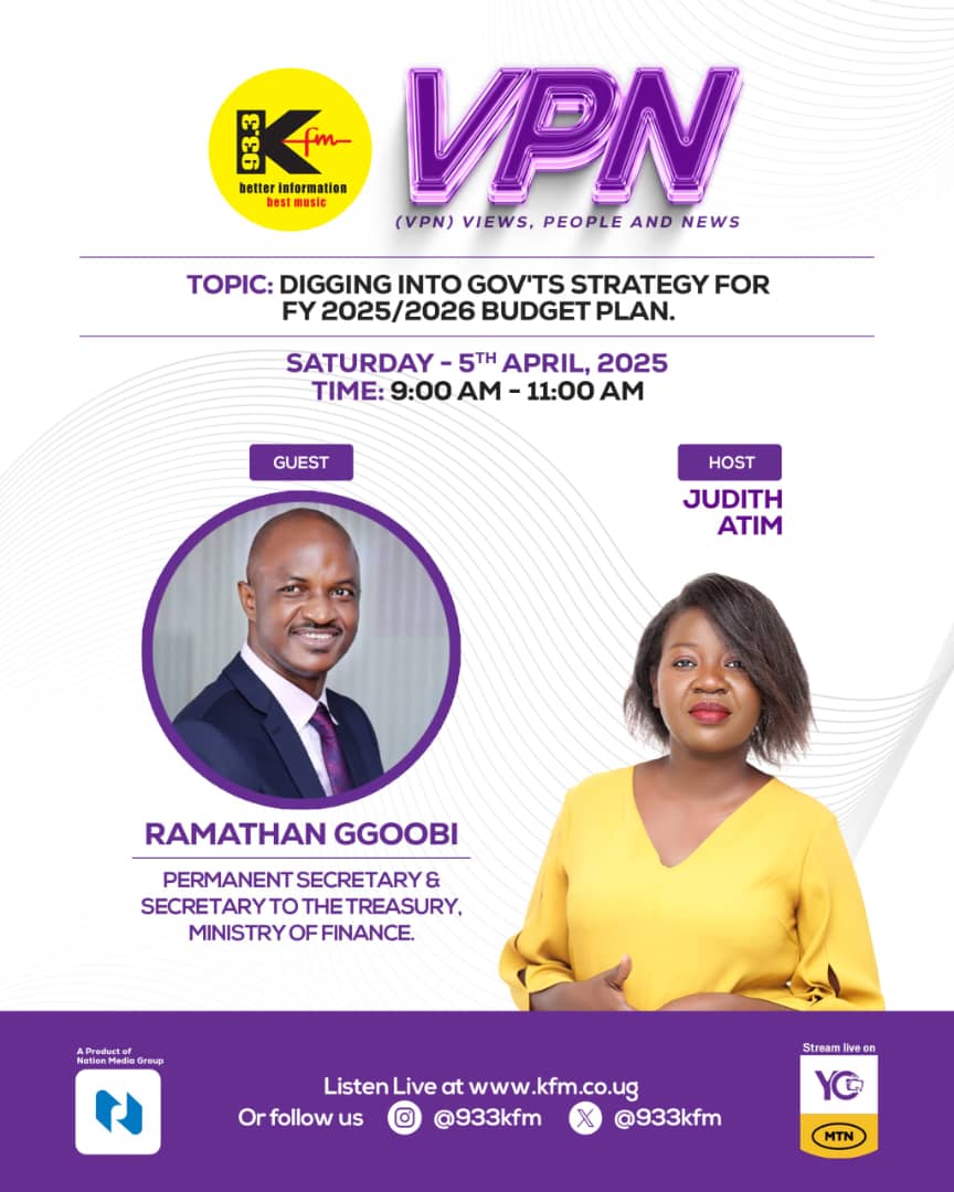 933 KFM (@933kfm) on Twitter photo Tomorrow, @judatim goes one-on-one with <a href="/rggoobi/">Ramathan Ggoobi</a> of <a href="/mofpedU/">Ministry of Finance</a> <a href="/GovUganda/">Government of Uganda</a> to dissect the government's strategy for achieving its FY 2025/2026 budget goals.
Don't miss it! Tomorrow, @judatim goes one-on-one with <a href="/rggoobi/">Ramathan Ggoobi</a> of <a href="/mofpedU/">Ministry of Finance</a> <a href="/GovUganda/">Government of Uganda</a> to dissect the government's strategy for achieving its FY 2025/2026 budget goals.
Don't miss it!