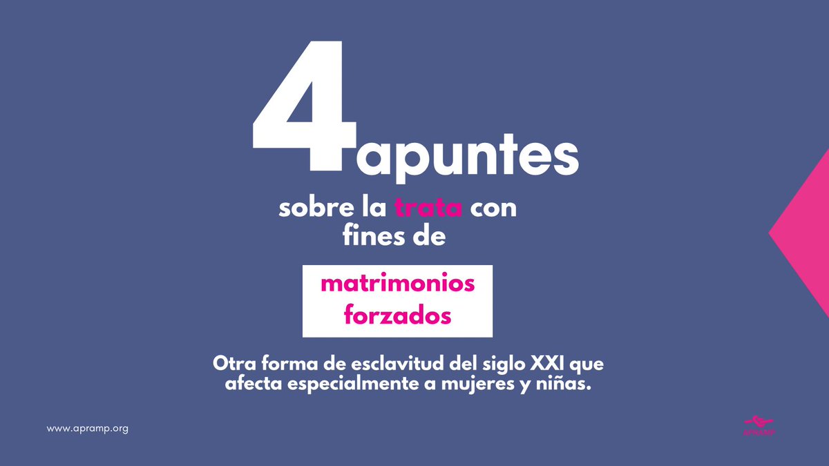 APRAMP's tweet photo. ❌ Los #matrimoniosforzados son una forma de trata y violencia de género.
📌Es imprescindible visibilizar esta realidad y reforzar el compromiso de la sociedad y las instituciones en su erradicación.
🔎 Más info 👉 https://t.co/iCnnSeq64v https://t.co/kT83SehtB2