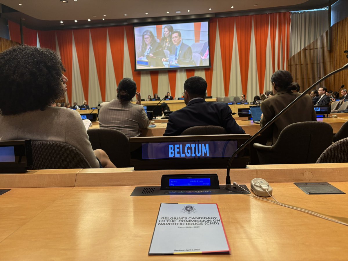 BelgiumUN's tweet photo. 🗳️ Belgium reelected to 🇺🇳 Commission on Narcotic Drugs ! 
We thank the @UNECOSOC members for their strong support. 

🇧🇪 will continue to play an active role in global drug policy. We stand for a balanced approach, focusing on health, human rights &amp; international cooperation. https://t.co/g2FaeH8rnj