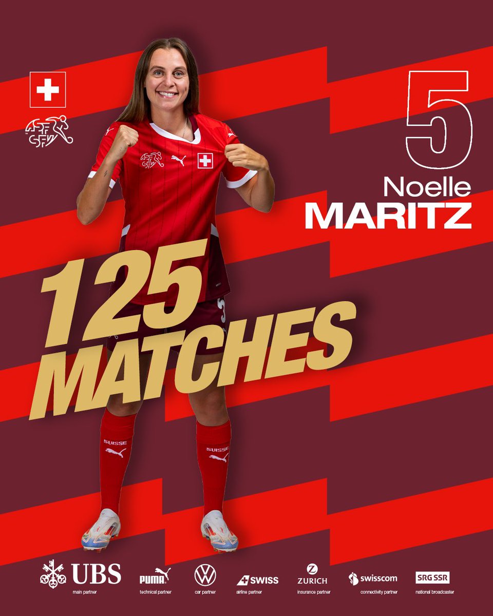 🇨🇭 Nati (@nati_sfv_asf) on Twitter photo Herzlichen Glückwunsch zum 125. Länderspiel, <a href="/NoelleMaritz/">Noelle Maritz</a> 😍👏
Félicitations pour ta 125e sélection avec la Nati, Noelle!
Congratulazioni per la tua 125a presenza in maglia rossocrociata, Noelle! Herzlichen Glückwunsch zum 125. Länderspiel, <a href="/NoelleMaritz/">Noelle Maritz</a> 😍👏
Félicitations pour ta 125e sélection avec la Nati, Noelle!
Congratulazioni per la tua 125a presenza in maglia rossocrociata, Noelle!