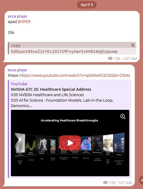 nggcaoson's tweet photo. got @ecca in $PIPER

5dDaantB5vaZirYEzjD1Y1MFvyHwrSxH4Di8qQtppump

Send it! https://t.co/nMI5jLE9N1