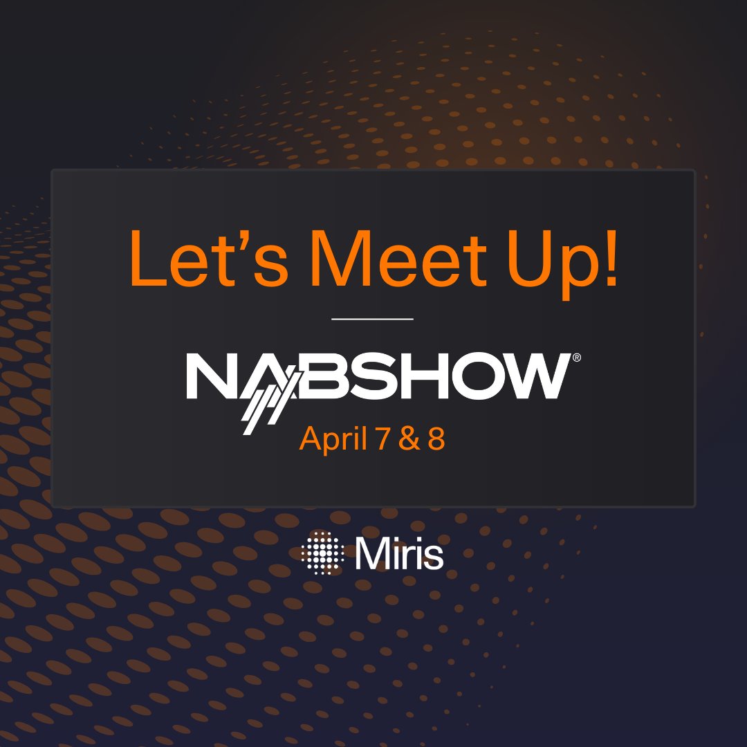 Our team is headed to Las Vegas on Monday to attend the <a href="/NABShow/">NAB Show</a>!

Talk with our very own Doug Smith and Erik Smith on-site to learn more about Miris' breakthrough spatial streaming service for 3D content.