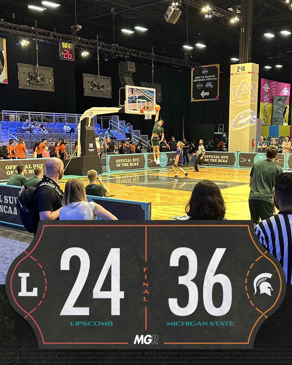 Manager Games (@managergames_) on Twitter photo SPARTY PARTY IN SAN ANTONIO
<a href="/SpartanHoopsMGR/">MSU MBB Managers</a> take down <a href="/MbbLipscomb/">Lipscomb MBB Managers (4-1 ASUN)</a> to advance to the Semis! SPARTY PARTY IN SAN ANTONIO
<a href="/SpartanHoopsMGR/">MSU MBB Managers</a> take down <a href="/MbbLipscomb/">Lipscomb MBB Managers (4-1 ASUN)</a> to advance to the Semis!