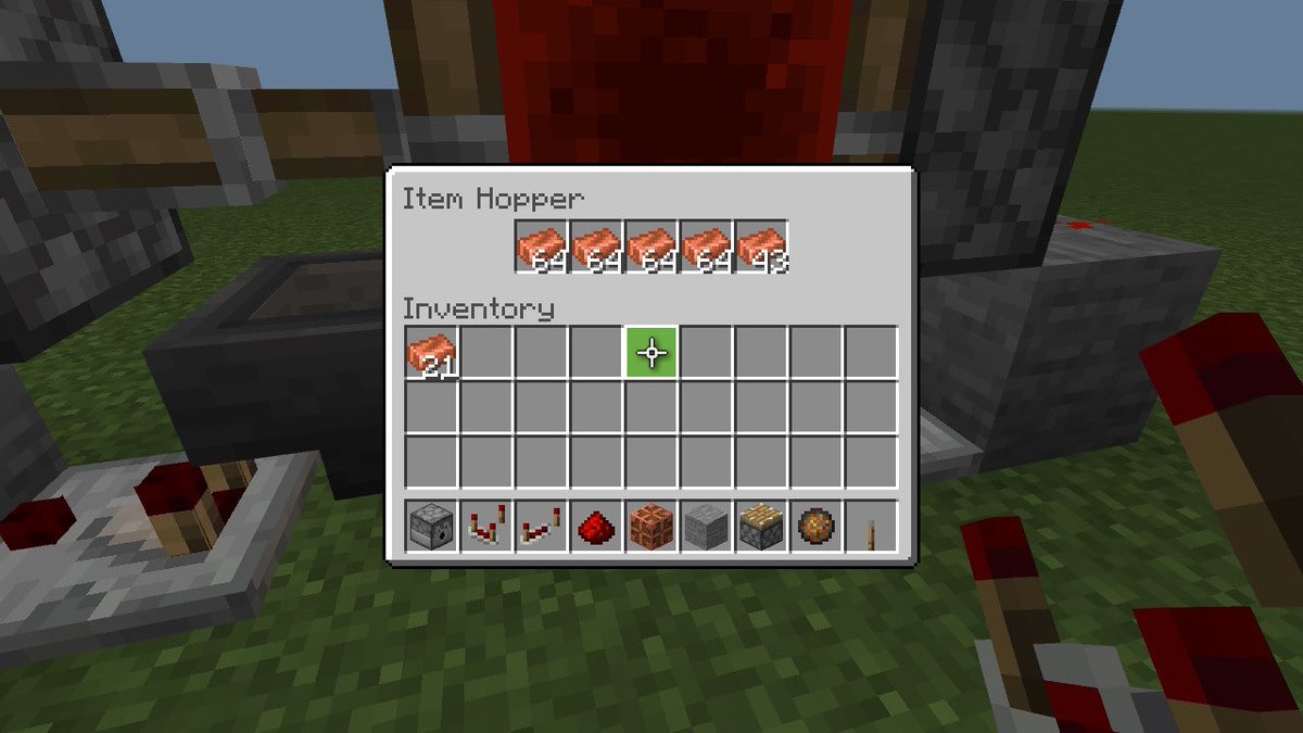 wowkamui's tweet photo. Testing out an extended hopper clock, in #minecraft #bedrock using #redstone copper bulbs for a 6 minute timer. Hopper clocks allow for a maximum of 256 seconds but by adding a bulb I can extend it with 4 stacks &amp; 43 items. Longer times can be achieved with more bulbs. https://t.co/JHU3TEJsWd