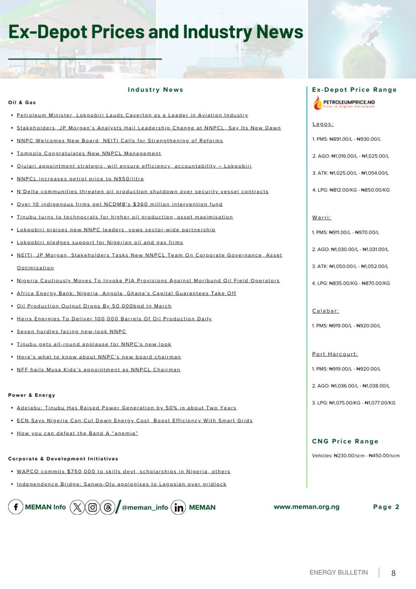meman_info's tweet image. landscape.

Let’s shape the future, not just react to it.

#MEMAN #EnergyAutomation #TheWeeklyPost #IndustryDataSheet #AfricanEnergy #NNPCL #Governance #AutomationSeries #MarketInsights #EnergyLeadership