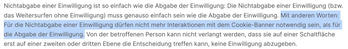 3 Klicks für Ablehnen
1 Klick für Zustimmen
Es gibt nicht mehr viele Seiten, die mit so viel Aufwand simple Gesetze nicht einhalten iwie