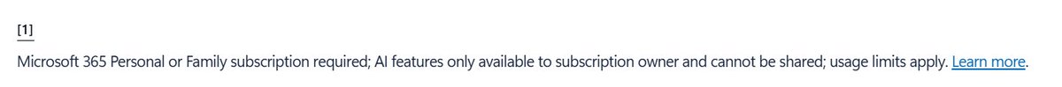 Hey <a href="/Microsoft/">Microsoft</a> - I believe you can win the AI race for the masses....but

You need to simplify subscriptions. You need to enable access. It is all too confusing. 

And then I read TOC such as the image below...why? Why only owner can use...I want my family to use AI