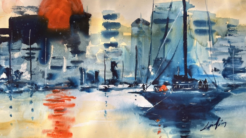 Congrats to Luis Juarez! His "San Diego Skyline" took First Place in the SDWS April "Beauty and Beyond" Member Exhibition.

-Opening Reception - Fri, 4/4 | 5–8 PM
-San Diego Watercolor Society Gallery - Liberty Station