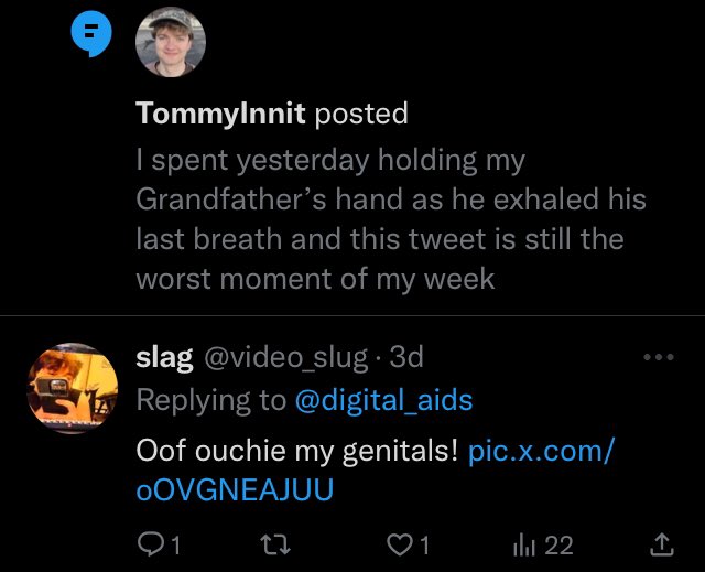 digital_aids's tweet photo. beautiful application, i’ve only watched a tommyinnt video while being crushed in the thighs of a weird girl so i probably deserve this https://t.co/DNWbH3qE8R
