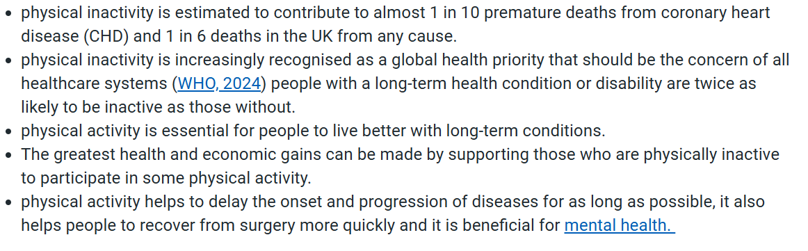 BrannanM's tweet photo. Fantastic to see @NHSEngland statement on Harnessing the benefits of Physical Activity

4 ways forward:
Empowering health &amp; care pros
Integrating physical activity into clinical pathways
Supporting the NHS workforce
Innovation &amp; evaluation with partners

https://t.co/BPrNiQsXOB https://t.co/2kzON5rl1i