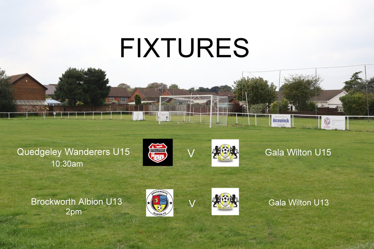 Gala Wilton FC (@galawiltonfc) on Twitter photo Two of our youth teams are in action this weekend, the U15's are away to <a href="/QWFC94/">Quedgeley Wanderers FC</a> U15s in the <a href="/SevernValleyYFL/">Severn Valley YFL ⚽️</a> and our U13's travel to <a href="/BrockAlbion/">Brockworth Albion FC</a> U13s on Sunday in the Chelt Youth league <a href="/SevernSport/">Severn Sport</a> Two of our youth teams are in action this weekend, the U15's are away to <a href="/QWFC94/">Quedgeley Wanderers FC</a> U15s in the <a href="/SevernValleyYFL/">Severn Valley YFL ⚽️</a> and our U13's travel to <a href="/BrockAlbion/">Brockworth Albion FC</a> U13s on Sunday in the Chelt Youth league <a href="/SevernSport/">Severn Sport</a>
