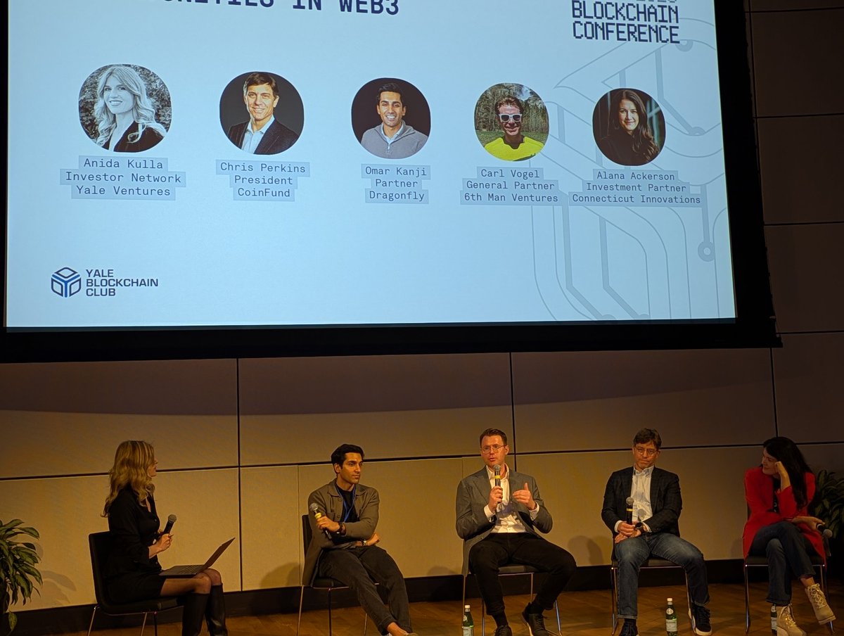 I just landed in a world where there is an all-star panel of 4 crypto VCs where one says decentralization is unimportant and the other 3 agree with him.
<a href="/YaleBlockchain/">Yale Blockchain Club</a> <a href="/TheOneandOmsy/">Omar</a> <a href="/alanaackerson/">Alana</a> <a href="/perkinscr97/">Christopher Perkins 🦅🌎⚓️NYC</a> <a href="/CarlKVogel/">Crypto Carl</a>