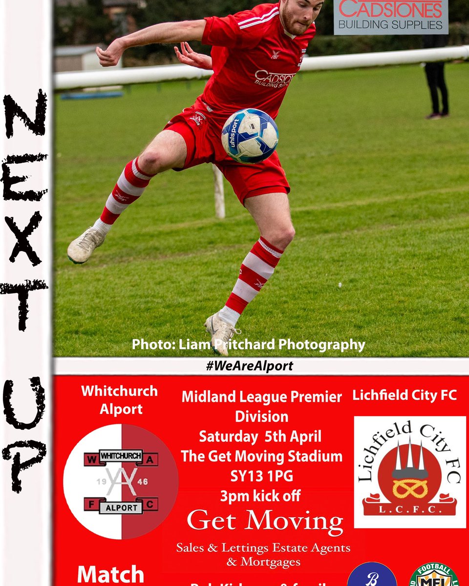 alportfc's tweet photo. ONE MORE SLEEP🔴⚪️

Tomorrow afternoon we welcome @lichfieldcityfc to the @GetMovingEstate Stadium for our final @MidlandLeague home game of the season. The visitors are closing in on the title, so can we delay their party by a week? The pitch is looking 😍😍 ahead of the game so come and join us to back the lads one more time this season #WeAreAlport🔴⚪️