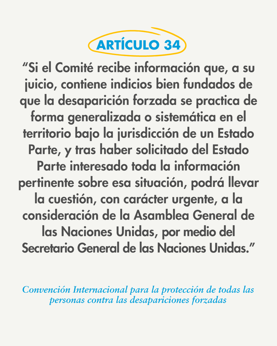 Consulta la Convención Internacional para la protección de todas las personas contra las desapariciones forzadas 🔗 bit.ly/3JpyGFa