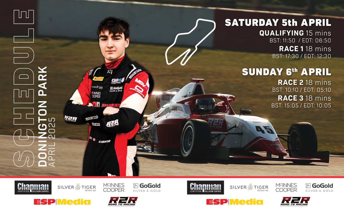 🏁 Excited to kick off the 2025 GB4 Championship season with Graham Brunton Racing at Donington Park this weekend! 🏎️ Check out our race schedule and tune in live to catch all the action. Let's make this season one to remember! 💪
Watch Live: gb-4.net