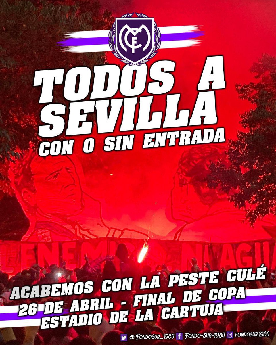 usermadrid80's tweet image. TODOS A SEVILLA CON O SIN ENTRADA.
A POR LA PESTE CULE Y LA GENTUZA.
