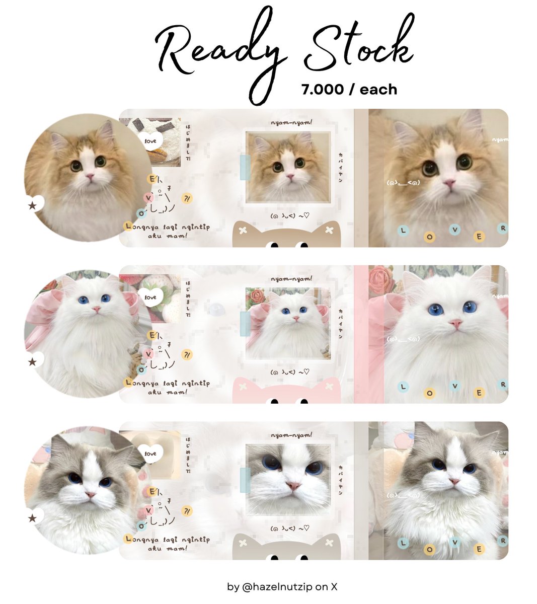 drcessy's tweet image. help rt ada layout ready stock kucing 7k ea #zonauang