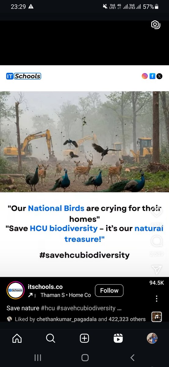 PavanKumarBS5's tweet photo. @revanth_anumula @INCKarnataka @DKShivakumar @Tejasvi_Surya @annamalai_k @PMOIndia @aranya_kfd @TSFDCL @eshwar_khandre @RahulGandhi
Mr.Revanth Reddy,
How you will sleep by doing this work at hyderabad. 
By destroying forest of 400 Acres at HYD , Nature will not leave you. https://t.co/e9B3gnq5yh