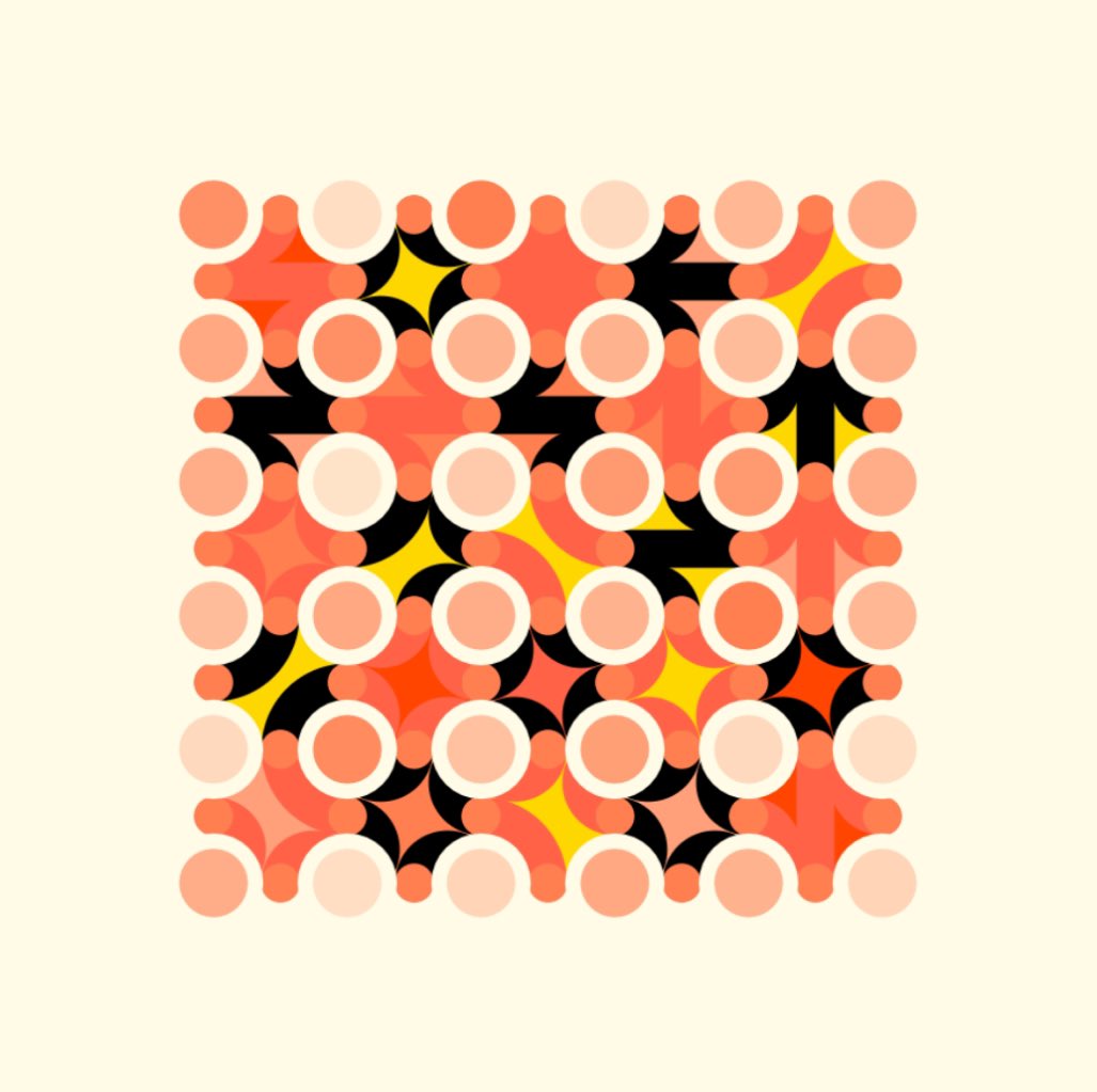 Shoutout to <a href="/buitrago91/">Buitrago - Generative artist 🌎☮️</a> for creating Synesthesis 01 

Being able to create your own piece by messing around with the code was a fun experience 🪄

Here’s mine