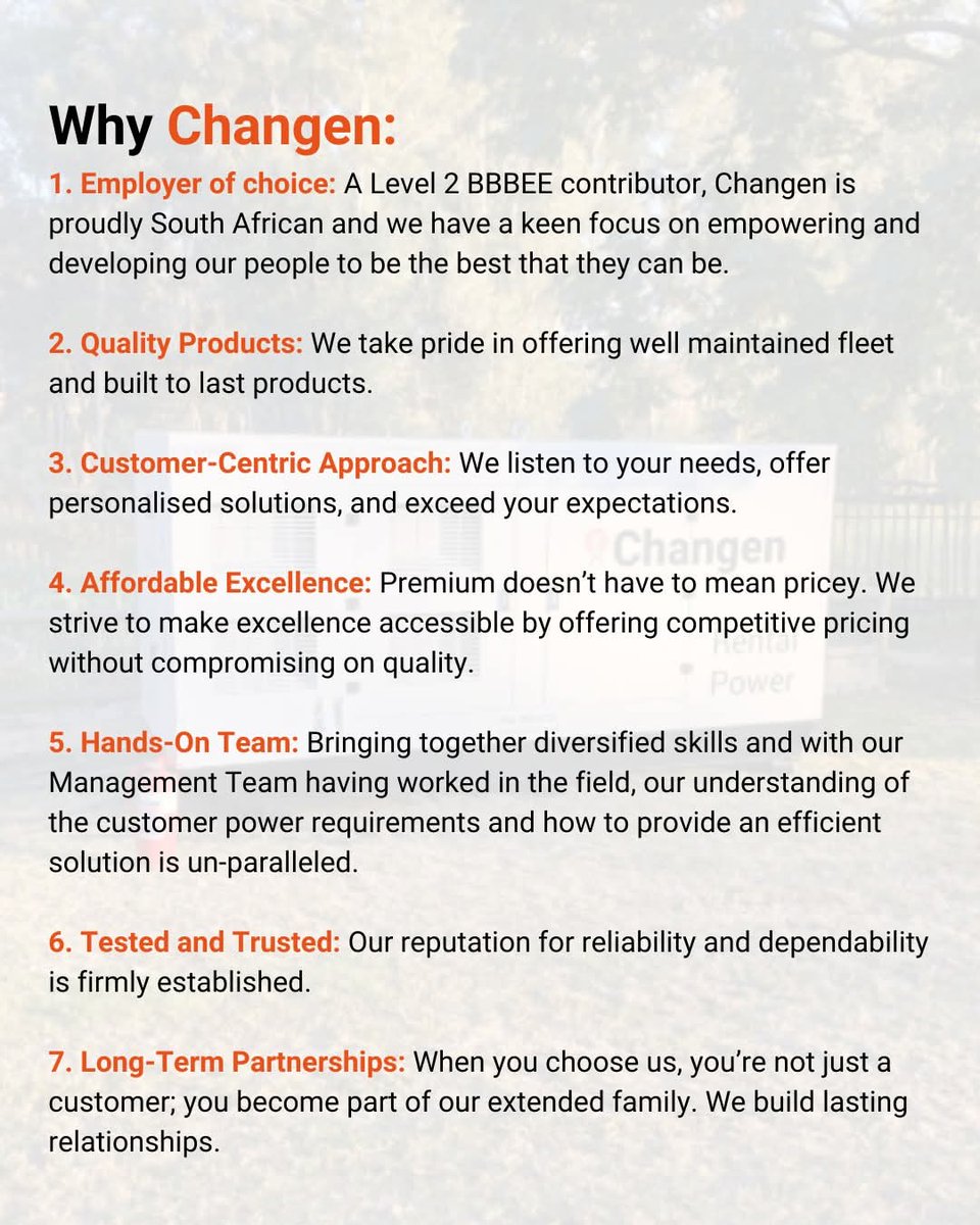 ChangenPower's tweet image. Contact us today to find out why: nicole.uys@changen.co.za 

𝗟𝗶𝗴𝗵𝘁𝗶𝗻𝗴 𝗧𝗼𝘄𝗲𝗿𝘀 | 𝗡𝗲𝘄 𝗚𝗲𝗻𝗲𝗿𝗮𝘁𝗼𝗿𝘀 | 𝗥𝗲𝗻𝘁𝗮𝗹 𝗚𝗲𝗻𝗲𝗿𝗮𝘁𝗼𝗿𝘀 | 𝗦𝗼𝗹𝗮𝗿 𝗦𝗼𝗹𝘂𝘁𝗶𝗼𝗻𝘀 
changen.co.za  

#Changen #TemporaryPowerSolutions #AffordableRentalGenerators
