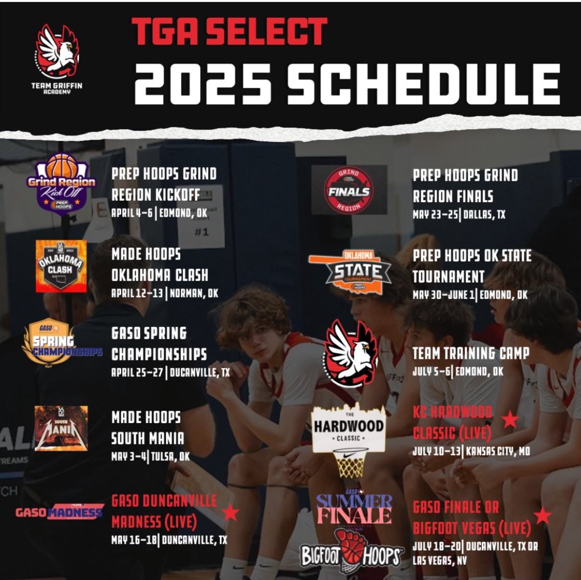 Team Griffin Academy Select 17U Grey 2025 Schedule: