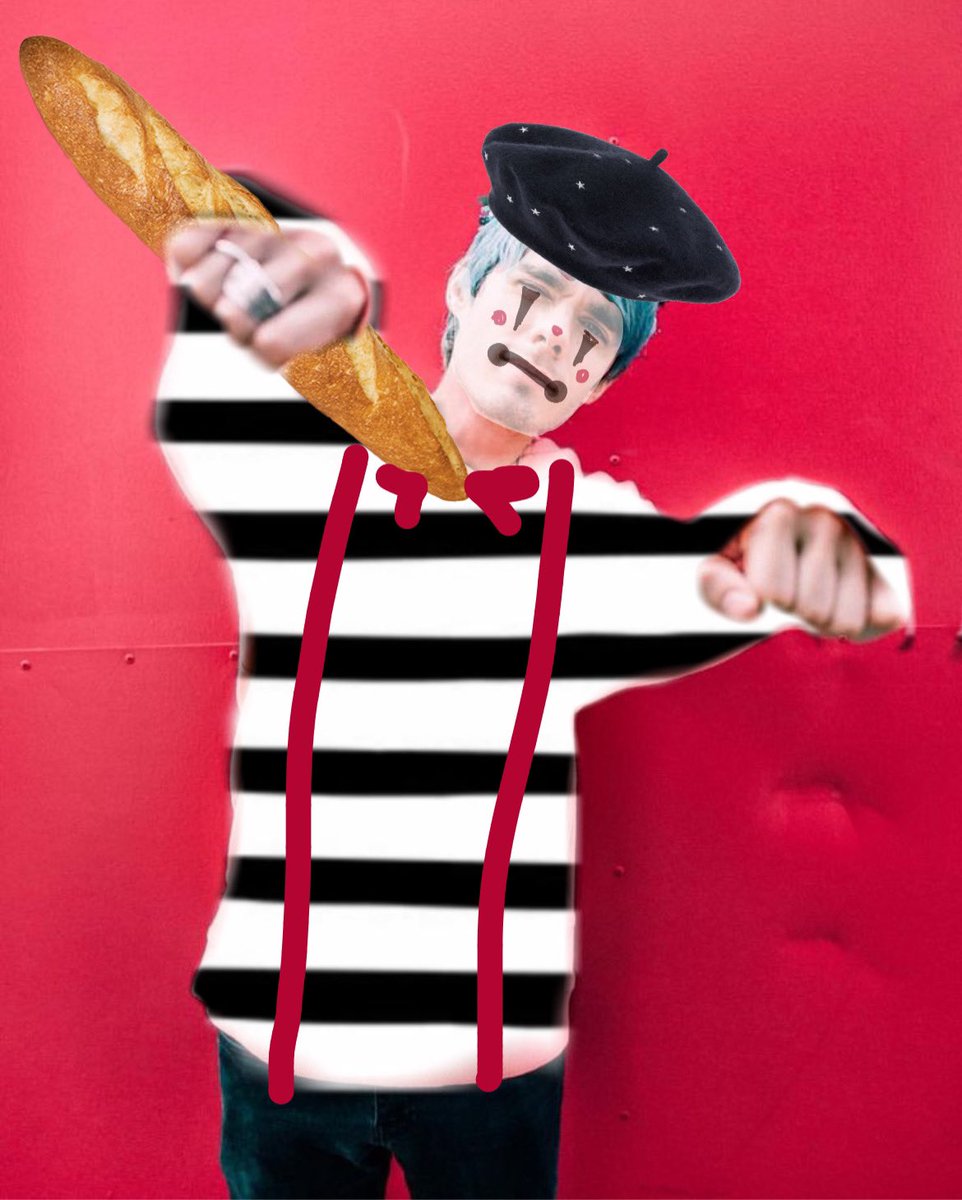 p1ercethefans's tweet photo. i think awsten knight is a secret mime which is why he’s always on vocal rest at meet and greets and i found this photo of him so it’s getting weird…. https://t.co/InFR0gNruA
