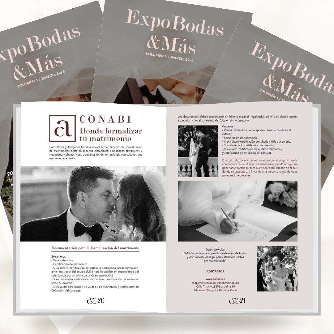 ✨📖 Le invitamos a descargar la I edición de la revista ExpoBodas &amp; Más para conocer sobre los requisitos, documentación necesaria y otras particularidades del servicio de formalización de matrimonios, que ofrece la notaría de nuestro Despacho.

🔗 revistamascuba.com/wp-content/upl…