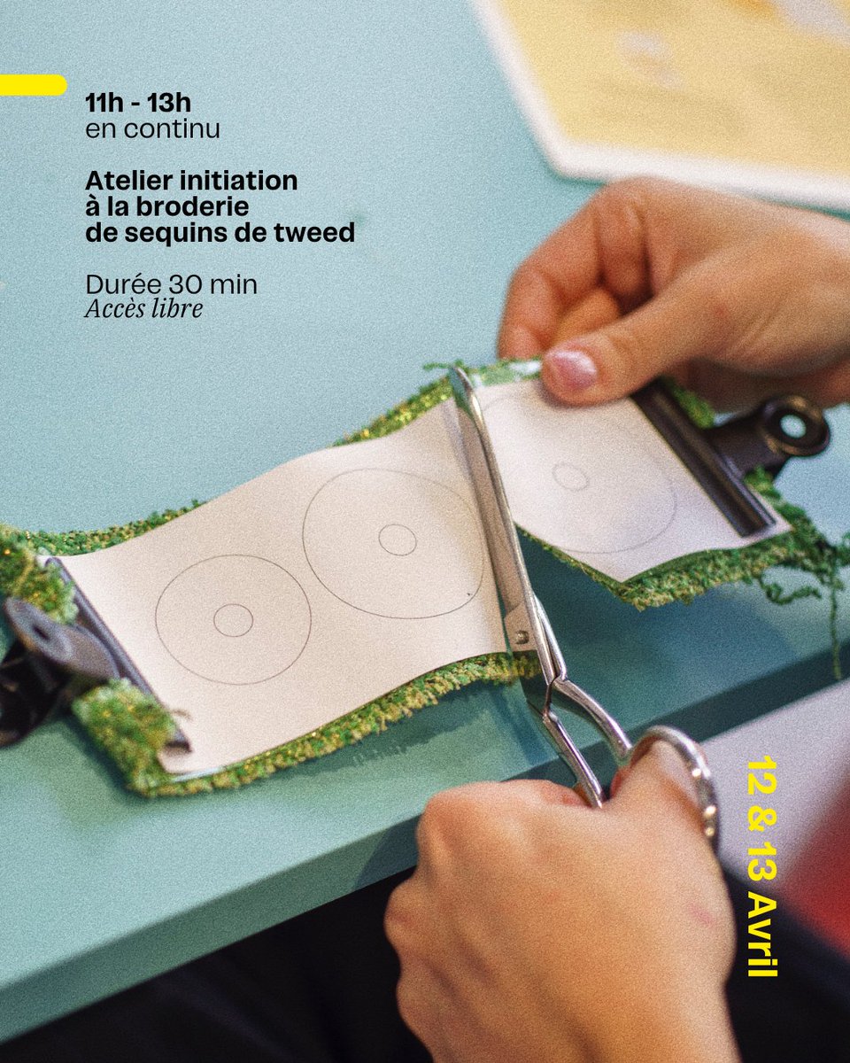 🧵 𝗔𝘁𝗲𝗹𝗶𝗲𝗿𝘀 𝗱𝘂 𝟭𝟵𝗠 𝗮̀ 𝗹𝗮 𝗕𝗶𝗲𝗻𝗻𝗮𝗹𝗲 𝗘́𝗺𝗲𝗿𝗴𝗲𝗻𝗰𝗲𝘀 🎨
Initiez-vous aux 𝗺𝗲́𝘁𝗶𝗲𝗿𝘀 𝗱’𝗮𝗿𝘁 avec le <a href="/19m/">le19M</a>  ! Broderie de sequins sur tweed, smock canadien… découvrez la couture autrement.
<a href="/Est_Ensemble/">Est Ensemble</a> 📍 <a href="/LE_CND/">LE CND</a>