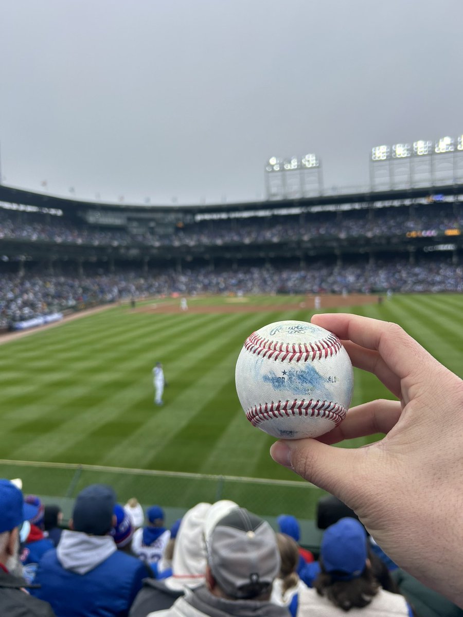 Kyle Tucker’s first thrown ball. Send it to Cooperstown! #cubs