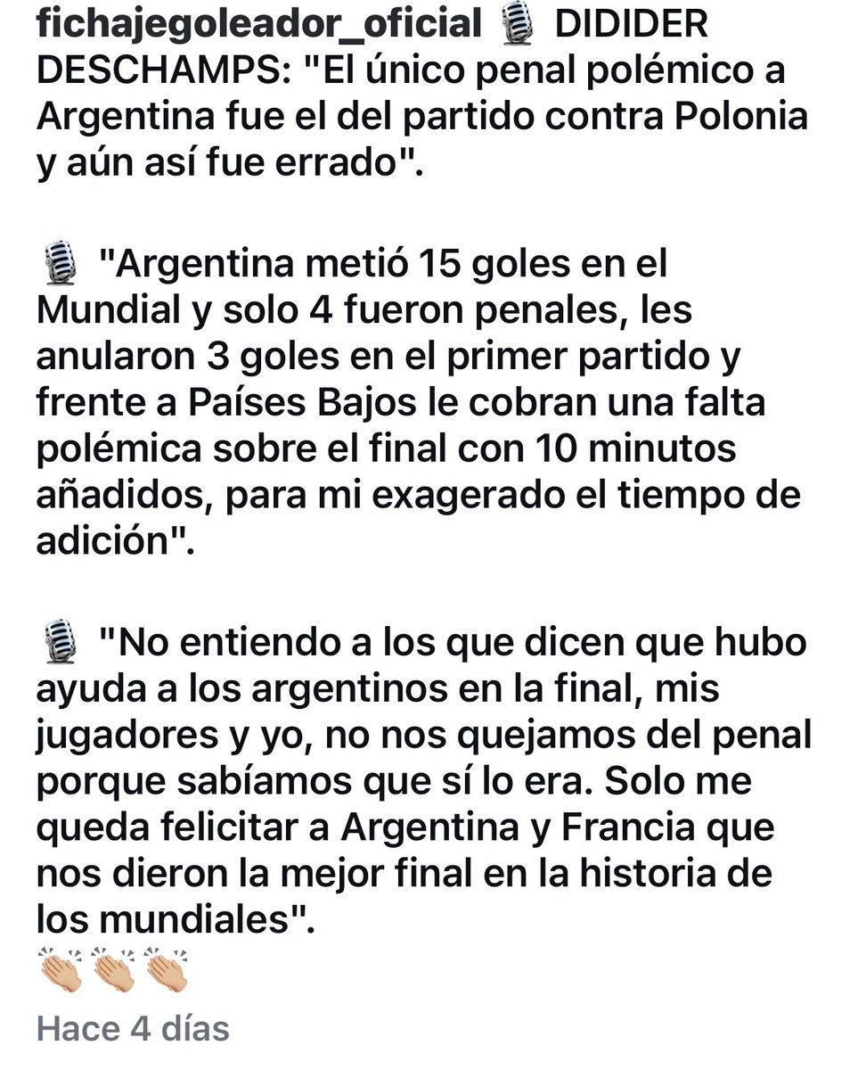 Un tipo que jugó el mismo mundial y que ganó todo como jugador y DT ..!!  Esto para los cagones q la miraron por la tv y dicen giladas..!!