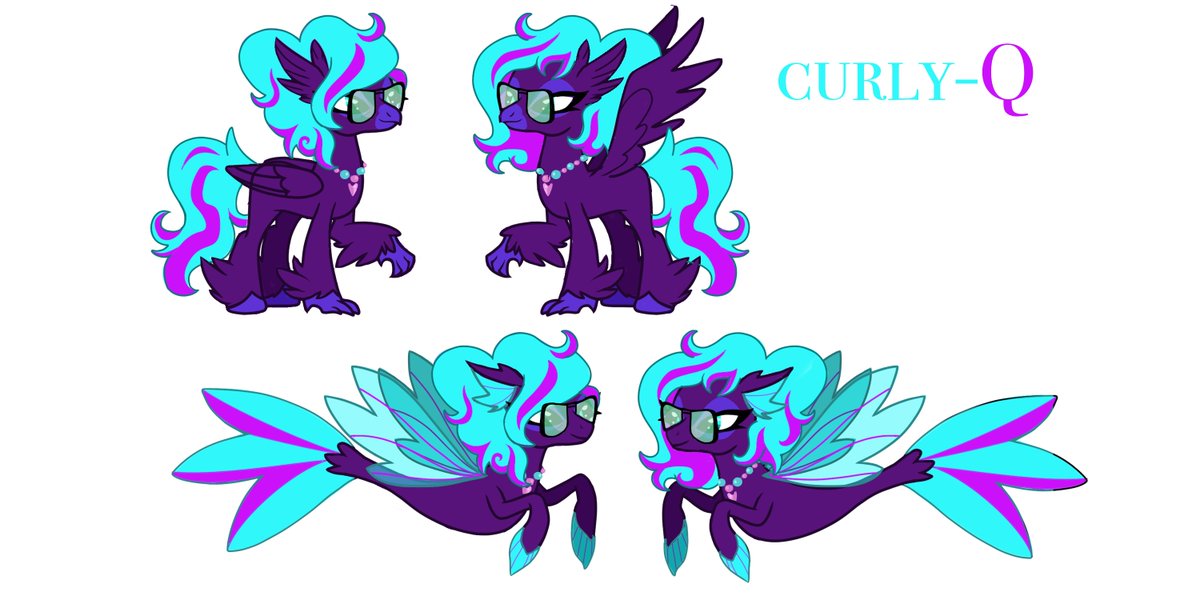GoopyLizard's tweet image. meet curly-Q I have been feel nostalgic for mlp, especially when I used to sketch my own OC's back in middle school, when I made pony dragon hybrid's, but like the world version of hippogriffs, sorry silver-quill @MLPSilverQuill